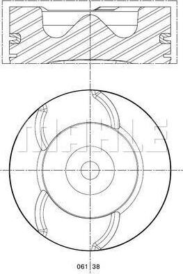 MAHLE 061 38 00 - Поршень autocars.com.ua