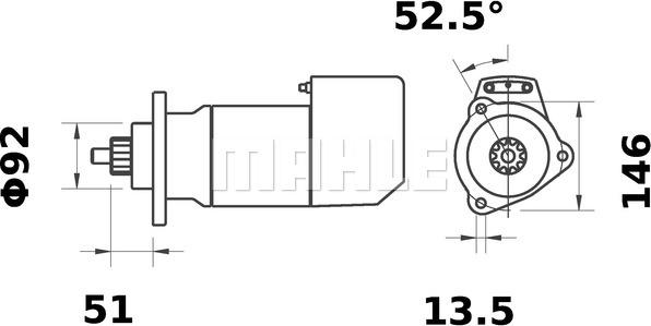 MAHLE 11139107 - Стартер autocars.com.ua