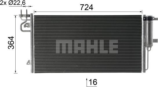 MAHLE AC 103 000P - Конденсатор, кондиціонер autocars.com.ua