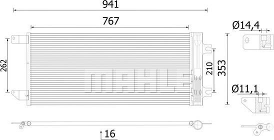 MAHLE AC 1133 000S - Конденсатор, кондиціонер autocars.com.ua