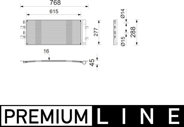 MAHLE AC 1214 000P - Конденсатор, кондиціонер autocars.com.ua
