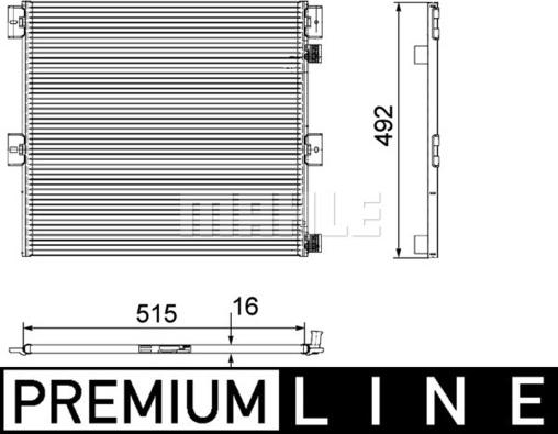 MAHLE AC 125 000P - Конденсатор, кондиціонер autocars.com.ua