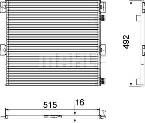 MAHLE AC 125 000P - Конденсатор, кондиціонер autocars.com.ua