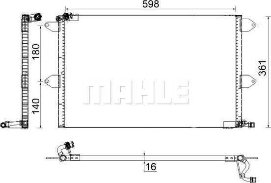 MAHLE AC 171 001S - Конденсатор, кондиціонер autocars.com.ua