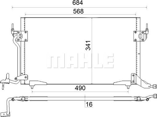 MAHLE AC 182 001S - Конденсатор, кондиціонер autocars.com.ua