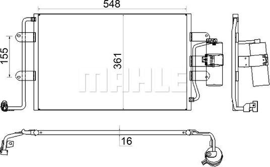 MAHLE AC 228 001S - Конденсатор, кондиціонер autocars.com.ua