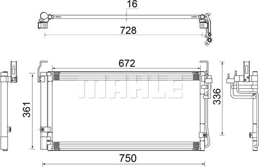 MAHLE AC 265 000S - Конденсатор, кондиціонер autocars.com.ua