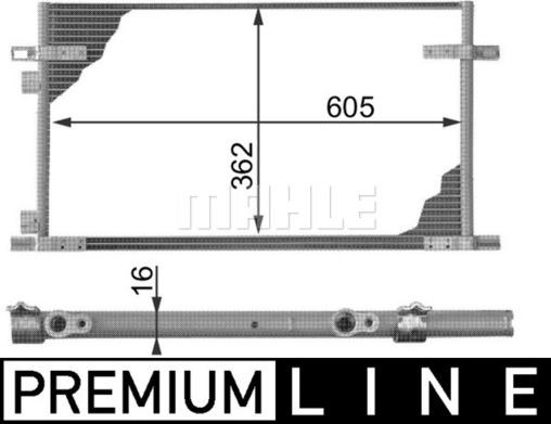 MAHLE AC 278 000P - Конденсатор, кондиціонер autocars.com.ua