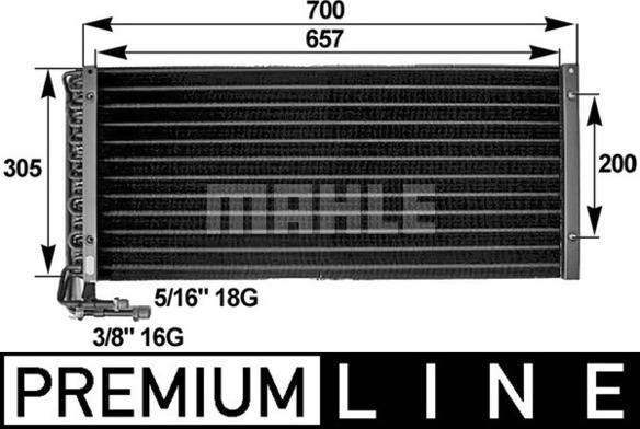 MAHLE AC 281 000P - Конденсатор, кондиціонер autocars.com.ua