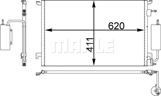 MAHLE AC 295 000P - Конденсатор, кондиціонер autocars.com.ua