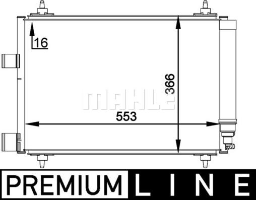 MAHLE AC 314 000P - Конденсатор, кондиціонер autocars.com.ua