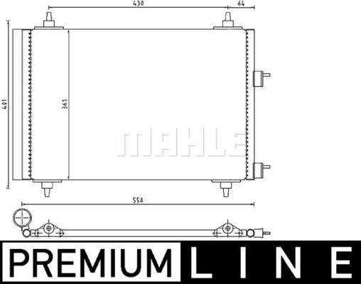 MAHLE AC 315 000P - Конденсатор, кондиціонер autocars.com.ua