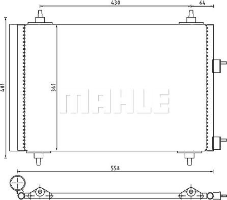 MAHLE AC 315 000P - Конденсатор, кондиціонер autocars.com.ua