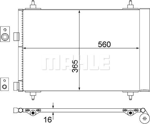 MAHLE AC 315 000S - Радіатор кондиціонера 307 1.4-2.0 00- autocars.com.ua