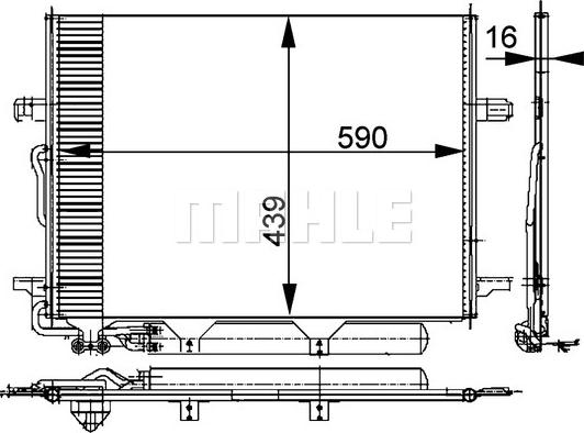 MAHLE AC 318 000P - Конденсатор, кондиціонер autocars.com.ua