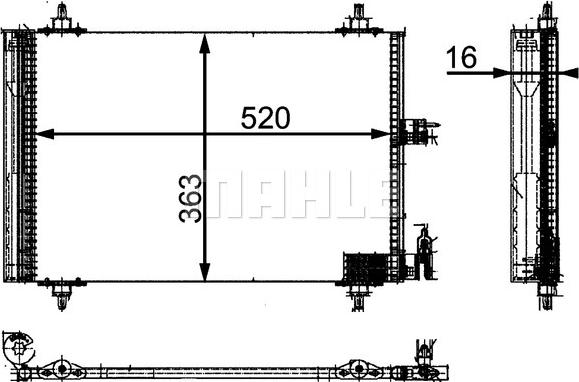 MAHLE AC 323 000P - Конденсатор, кондиціонер autocars.com.ua