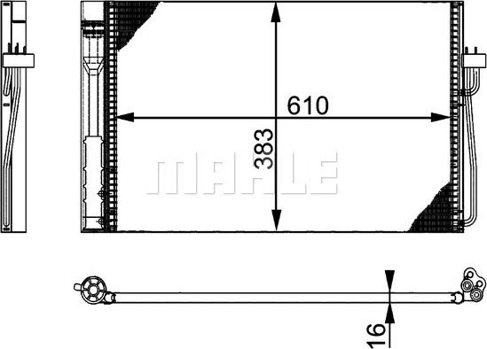 MAHLE AC 345 000P - Конденсатор кондиционера avtokuzovplus.com.ua