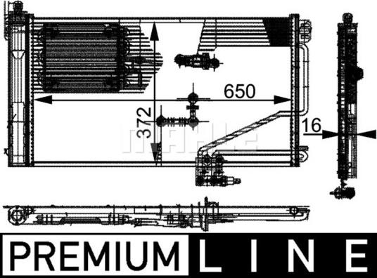 MAHLE AC 346 000P - Конденсатор, кондиціонер autocars.com.ua