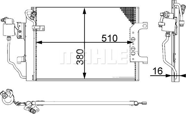 MAHLE AC 348 000P - Конденсатор, кондиціонер autocars.com.ua