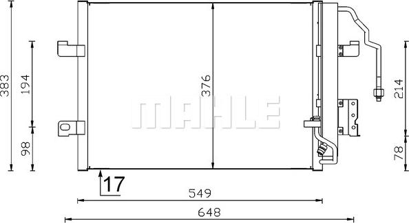 MAHLE AC 348 000S - Конденсатор, кондиціонер autocars.com.ua