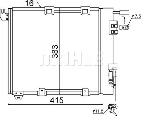 MAHLE AC 349 000S - Конденсатор, кондиціонер autocars.com.ua