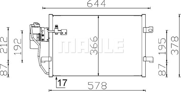 MAHLE AC 351 000S - Конденсатор, кондиціонер autocars.com.ua