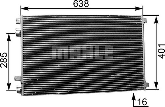 MAHLE AC 360 000P - Конденсатор, кондиціонер autocars.com.ua