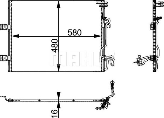 MAHLE AC 364 000P - Конденсатор кондиционера avtokuzovplus.com.ua