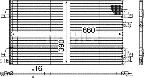 MAHLE AC 366 000P - Конденсатор, кондиціонер autocars.com.ua