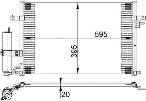 MAHLE AC 384 000S - Конденсатор, кондиціонер autocars.com.ua
