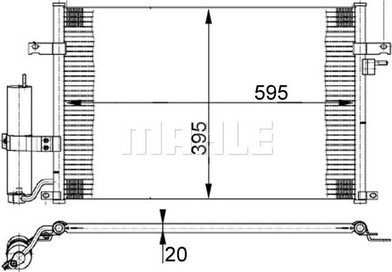 MAHLE AC 384 000S - Конденсатор, кондиціонер autocars.com.ua