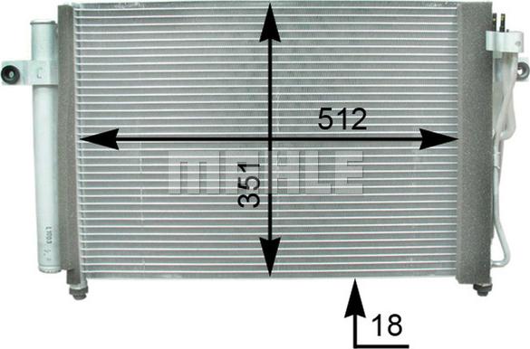 MAHLE AC 393 000P - Конденсатор, кондиціонер autocars.com.ua