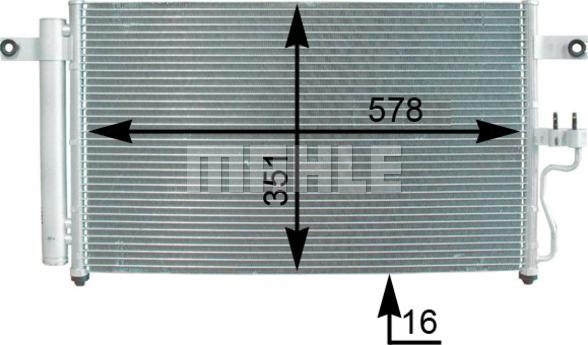 MAHLE AC 397 000P - Конденсатор, кондиціонер autocars.com.ua