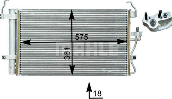 MAHLE AC 398 000P - Конденсатор, кондиціонер autocars.com.ua