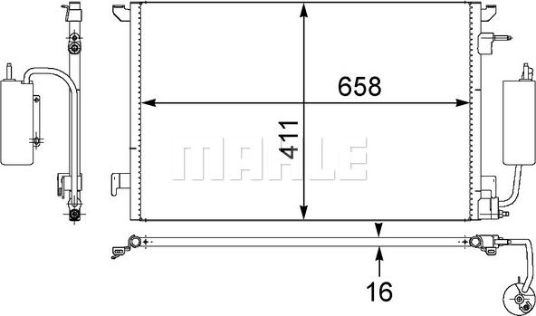 MAHLE AC 407 000S - Конденсатор кондиционера avtokuzovplus.com.ua