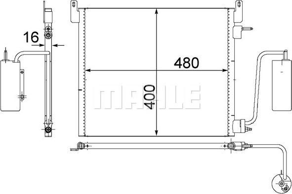 MAHLE AC 408 000S - Конденсатор, кондиціонер autocars.com.ua