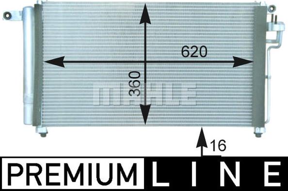 MAHLE AC 433 000P - Конденсатор, кондиціонер autocars.com.ua