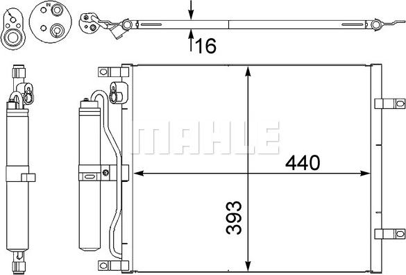 MAHLE AC 443 000S - Конденсатор, кондиціонер autocars.com.ua