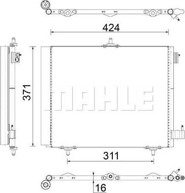 MAHLE AC 460 000S - Конденсатор, кондиціонер autocars.com.ua