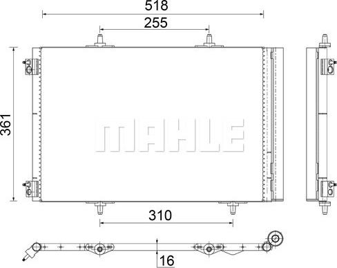 MAHLE AC 466 000S - Конденсатор, кондиціонер autocars.com.ua