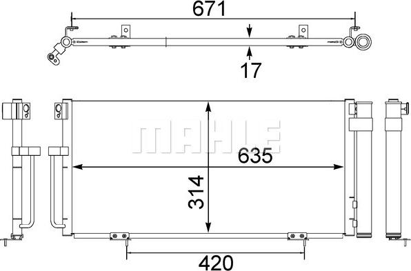 MAHLE AC 473 000S - Конденсатор, кондиціонер autocars.com.ua