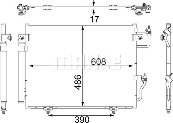 MAHLE AC 475 001S - Конденсатор, кондиціонер autocars.com.ua