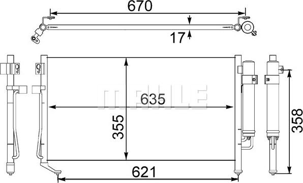 MAHLE AC 479 001S - Конденсатор, кондиціонер autocars.com.ua