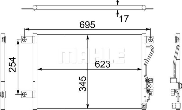 MAHLE AC 483 000S - Конденсатор, кондиціонер autocars.com.ua