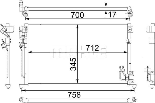 MAHLE AC 485 000S - Конденсатор, кондиціонер autocars.com.ua