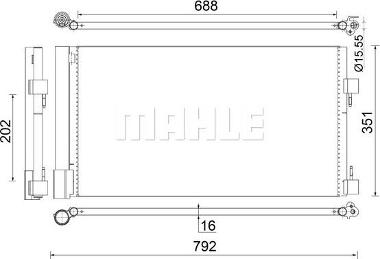 MAHLE AC 486 000S - Конденсатор, кондиціонер autocars.com.ua