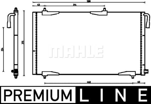 MAHLE AC 501 000P - Конденсатор, кондиціонер autocars.com.ua