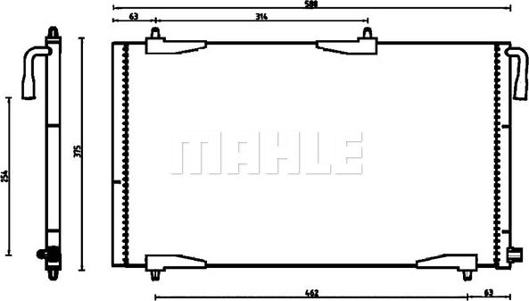 MAHLE AC 501 000P - Конденсатор, кондиціонер autocars.com.ua