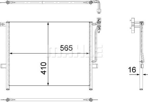 MAHLE AC 502 001S - Конденсатор кондиционера avtokuzovplus.com.ua