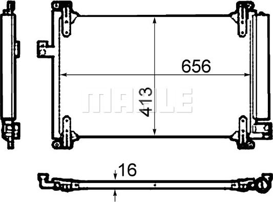 MAHLE AC 504 000P - Конденсатор, кондиціонер autocars.com.ua